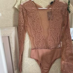 Forever 21 mauve lace body suit